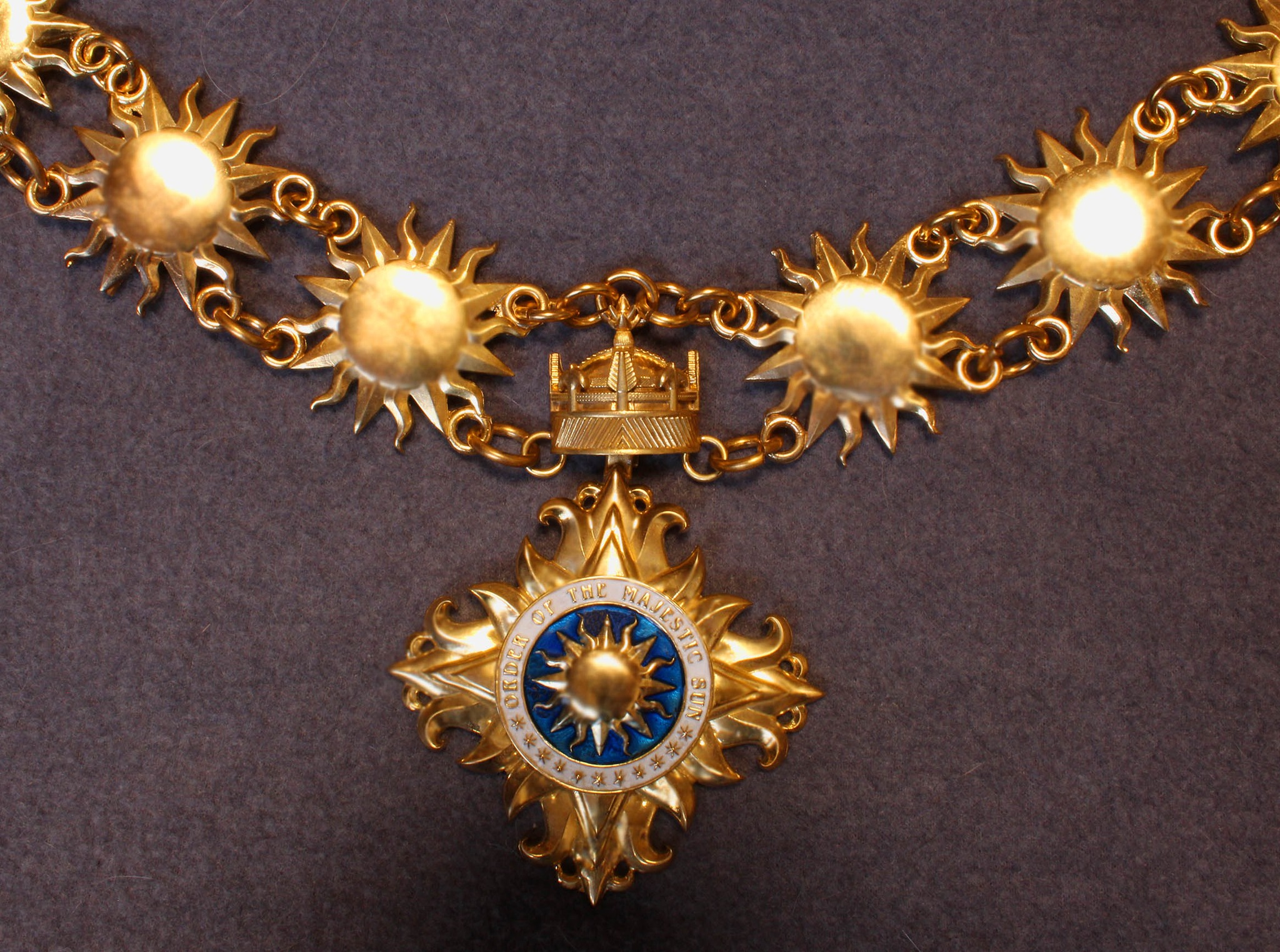 Gold collar of the Order of the Majestic Sun, hand cast in-house